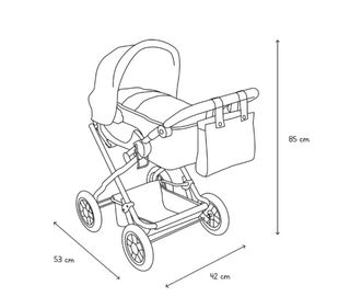 Carrello per bambole classico blu