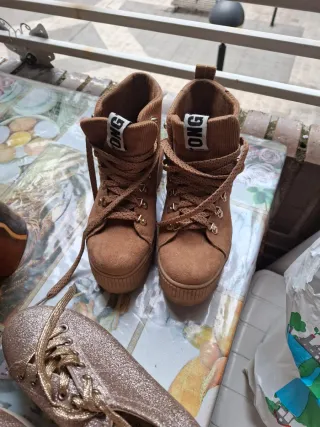 Botines marrones con cordones 5 días de uso