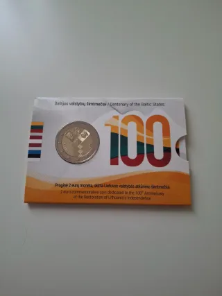 2 Euro Coincard Lituania 2018 Stati Baltici BU