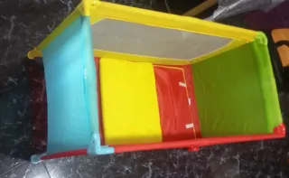 Parque cuna viaje PARCHIS ruedas funda + colchón