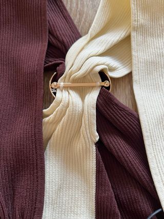 Top halter Zara beige y marrón