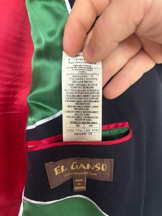 Americana El Ganso Talla 48 Azul coderas Rojas