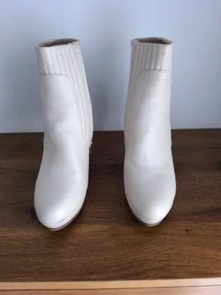Botines blanco roto tacón plataforma