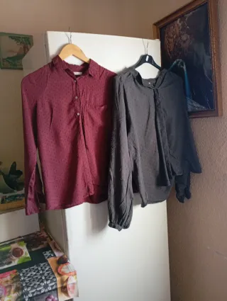 Confezione da 2 camicie da donna (rosso e grigio)