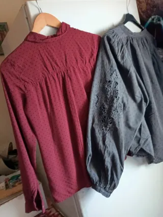 Confezione da 2 camicie da donna (rosso e grigio)