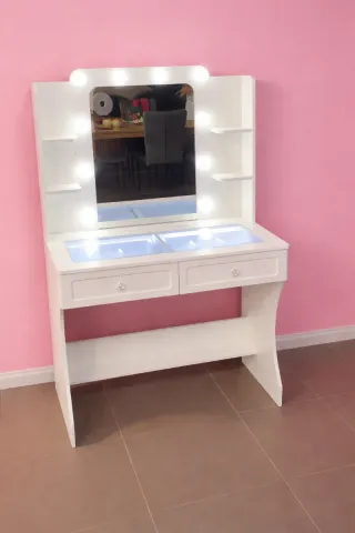 Tocador Blanco con Luces LED y Espejo