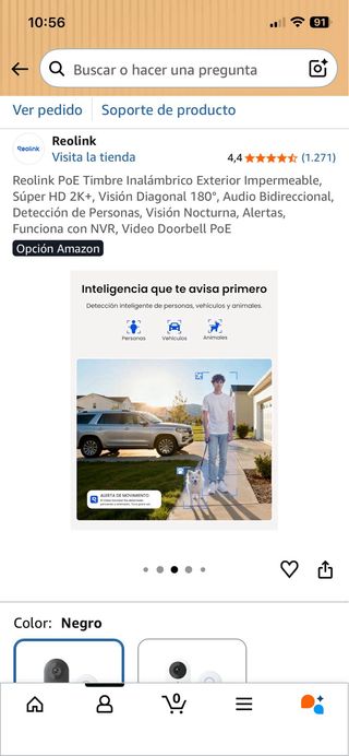 Videoportero Reolink Negro