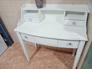 Mesa escritorio tocador blanco madera