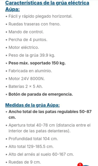 Grúa para personas con incapacidad