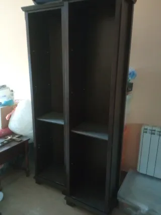 Librería de madera oscura