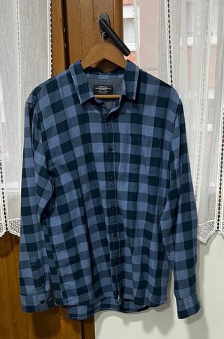 Camisa cuadros Pull&Bear azul talla L