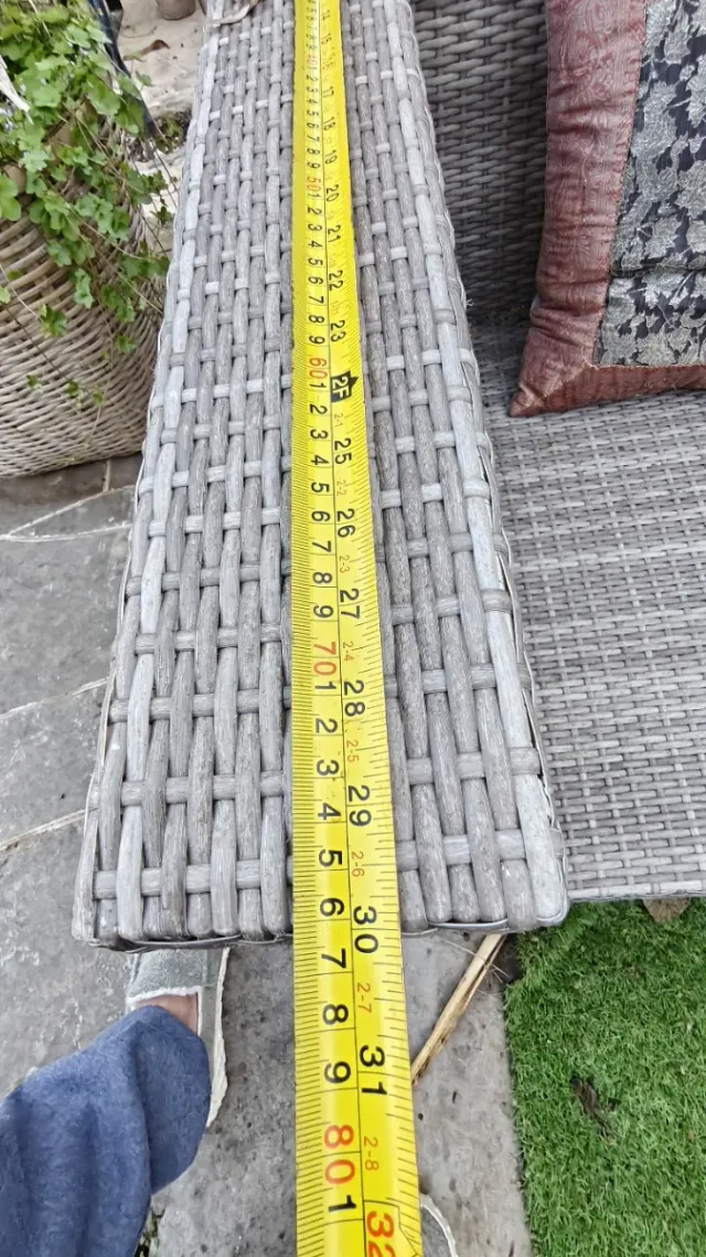 Conjunto Sofá Jardín y Mesa Mimbre Beige mimbre