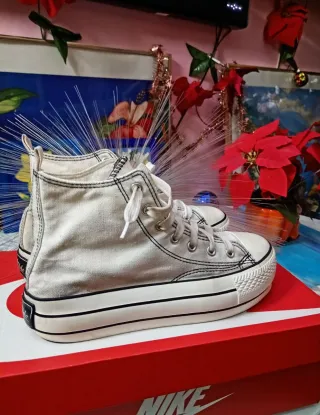 Converse Taylor Platform Bianche