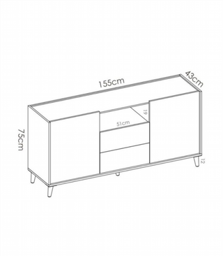 Aparador 2 puertas 2 Cajones. Combinadión de Colo