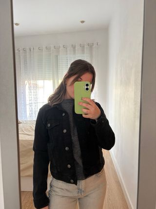 Chaqueta tejana negra