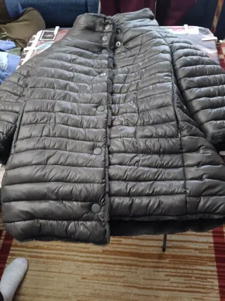 Chaqueta de pelo gris mujer