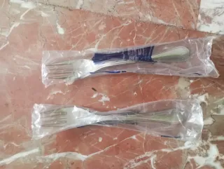 Lote vajilla y cubiertos acero inoxidable