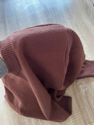 Jersey Zara Manga Larga Cuello Redondo Marrón Tall