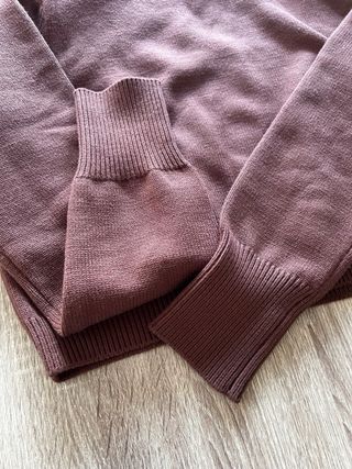 Jersey Zara Manga Larga Cuello Redondo Marrón Tall