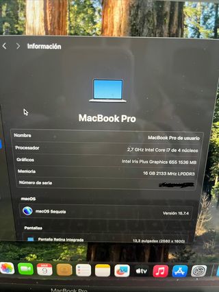 MacBook Pro 2018 i7 2,7GHz 13.3" 16GB RAM 256GB