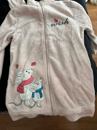 Pijama 3 piezas ratones rosa y blanco