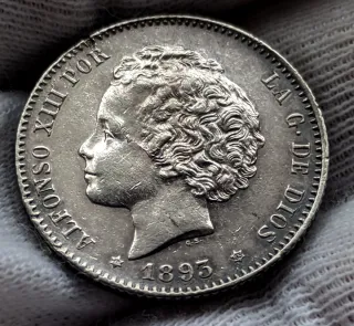 1 Peseta Alfonso XIII 1893 escasa así