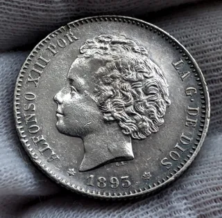 1 Peseta Alfonso XIII 1893 escasa así