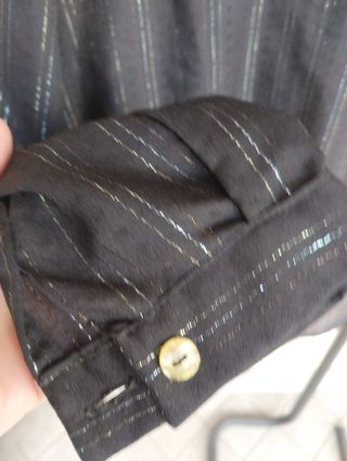 Camicia Nera Lurex Righe Leggera M