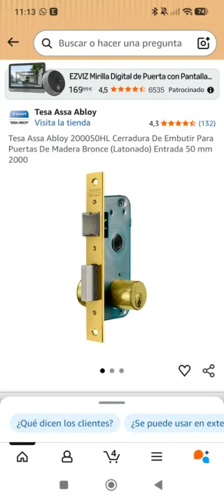 Cerradura Tesa Serie 2000 Bronce