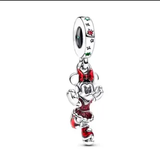 Abalorio Minnie Mouse Rojo y Plata para Pandora