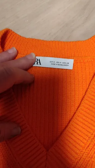 Chaleco Zara Talla M Naranja