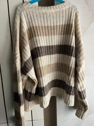 Jersey Mulaya Talla Única Rayas Beige Marrón