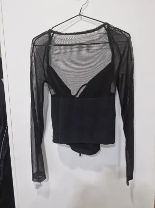 Blusa Calvin Klein M Transparente Encaje