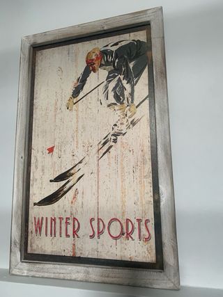 2 Cuadros Vintage Esquí Invierno