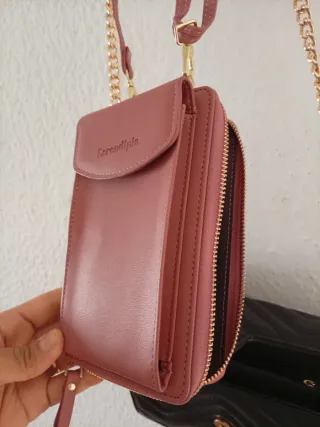 Lote 2 bolsos negro y rosa