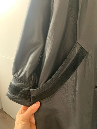 Chaqueta de piel negra vintage