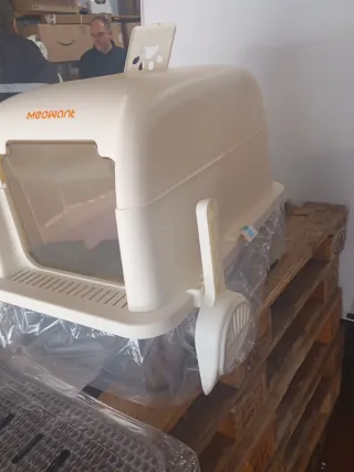 Arenero Gatos Cubierto Acero Inoxidable XL