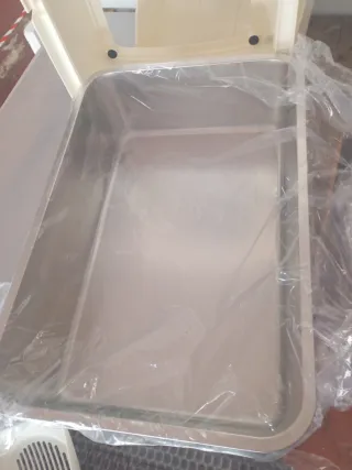 Arenero Gatos Cubierto Acero Inoxidable XL