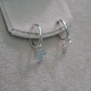 Pendientes Plata Ley 925 Cruz Circonitas