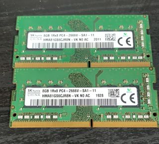 2x SK hynix 8GB DDR4 PC4-2666V Módulos Portátil