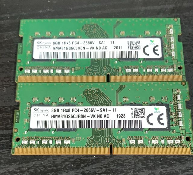 2x SK hynix 8GB DDR4 PC4-2666V Módulos Portátil