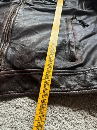 Giacchetta in pelle vintage marrone da uomo