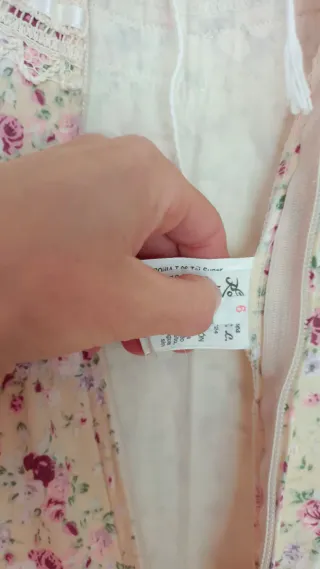 Vestido Flamenca Niña Talla 6 Encaje Floral