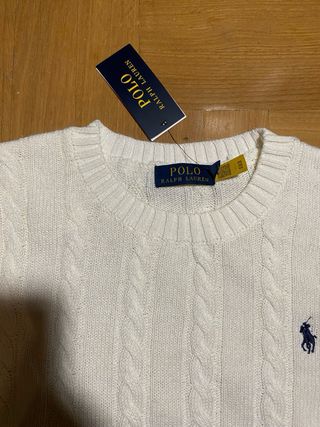 Jersey Polo Ralph Lauren Blanco Trenzado