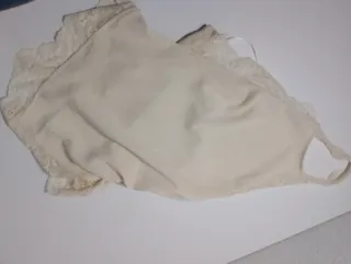 Top Zara S Beige Halter Encaje Asimétrico