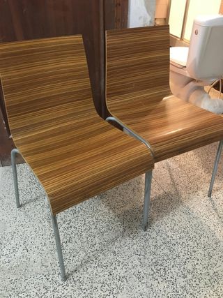 Sillas Cocina/Comedor Madera d y Tubo acero (4 un)
