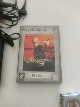 Ps2 Slim Negra Completa + Juego