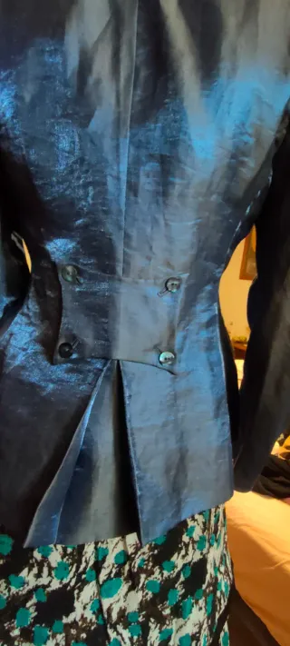 Giacca estiva donna vintage blu cangiante