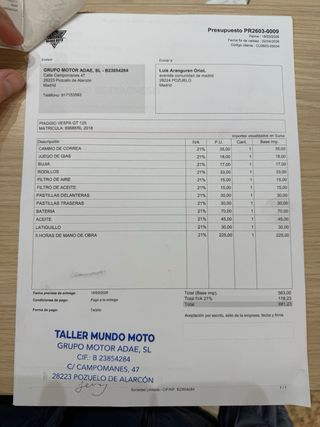 Vespa 125  GTS Sport Gris mate. 7.000km Impecable