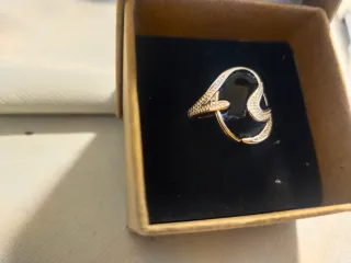 Anillo Plata 925 con Piedra Negra